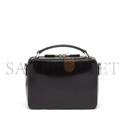 PRADA BRIQUE SAFFIANO LEATHER HANDBAG IN BLACK 2VH069 (22*16*6cm) PRADA BRIQUE SAFFIANO LEATHER HANDBAG IN BLACK 2VH069 (22*16*6cm)
